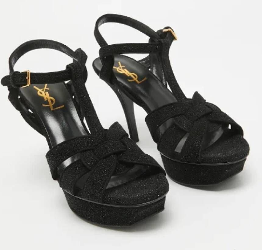 Yves Saint Laurent Vintage Pre-owned Suede sandals Black Dames