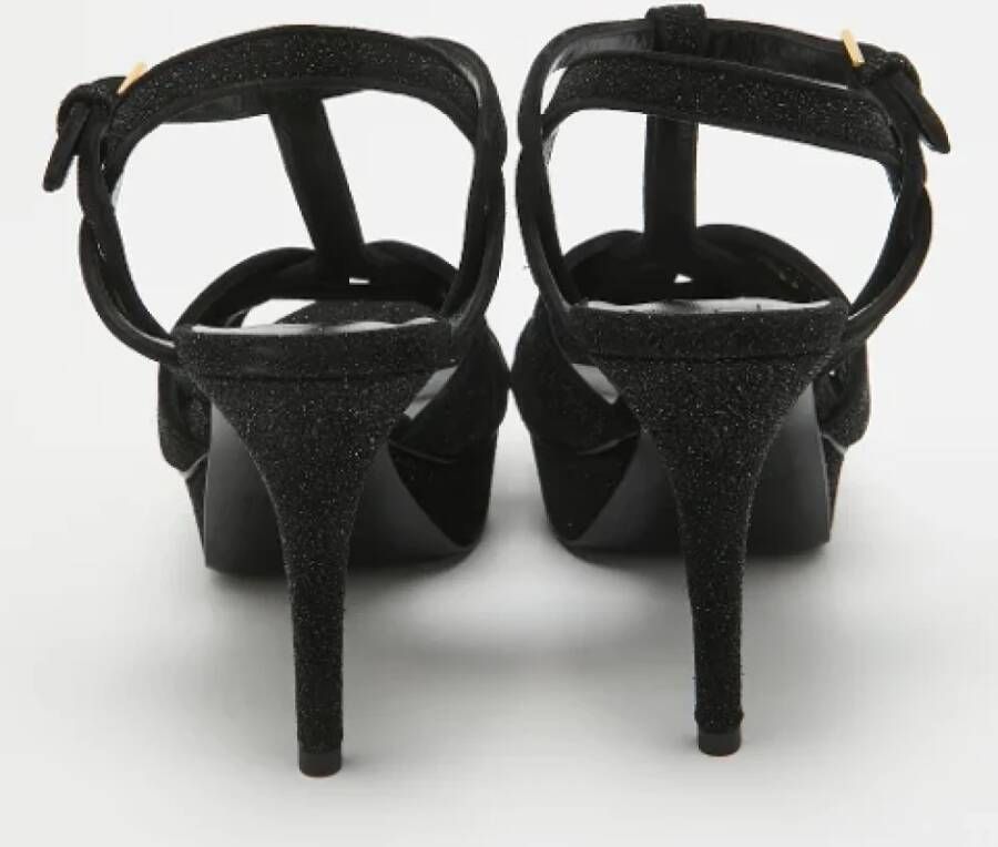 Yves Saint Laurent Vintage Pre-owned Suede sandals Black Dames