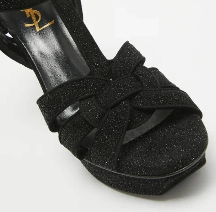 Yves Saint Laurent Vintage Pre-owned Suede sandals Black Dames