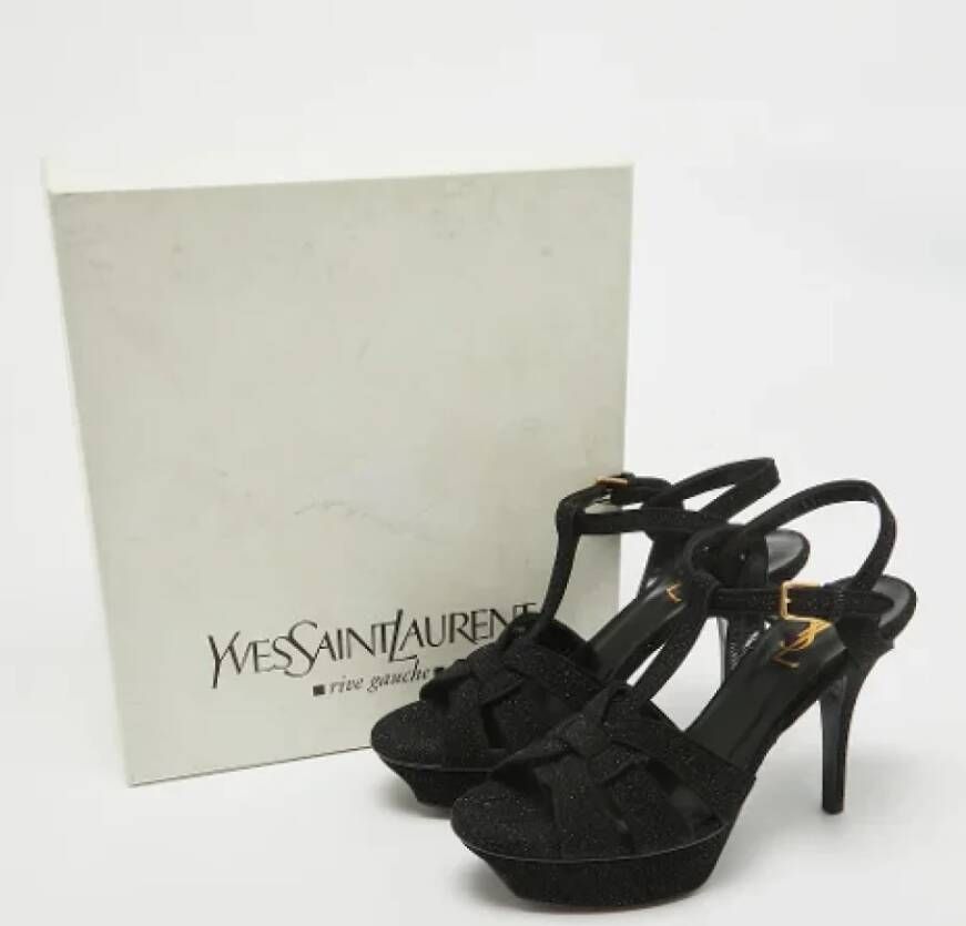 Yves Saint Laurent Vintage Pre-owned Suede sandals Black Dames