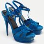 Yves Saint Laurent Vintage Pre-owned Suede sandals Blue Dames - Thumbnail 4