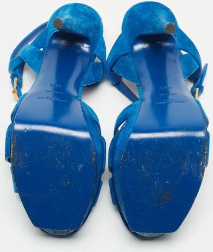 Yves Saint Laurent Vintage Pre-owned Suede sandals Blue Dames