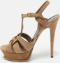 Yves Saint Laurent Vintage Pre-owned Suede sandals Brown Dames - Thumbnail 2