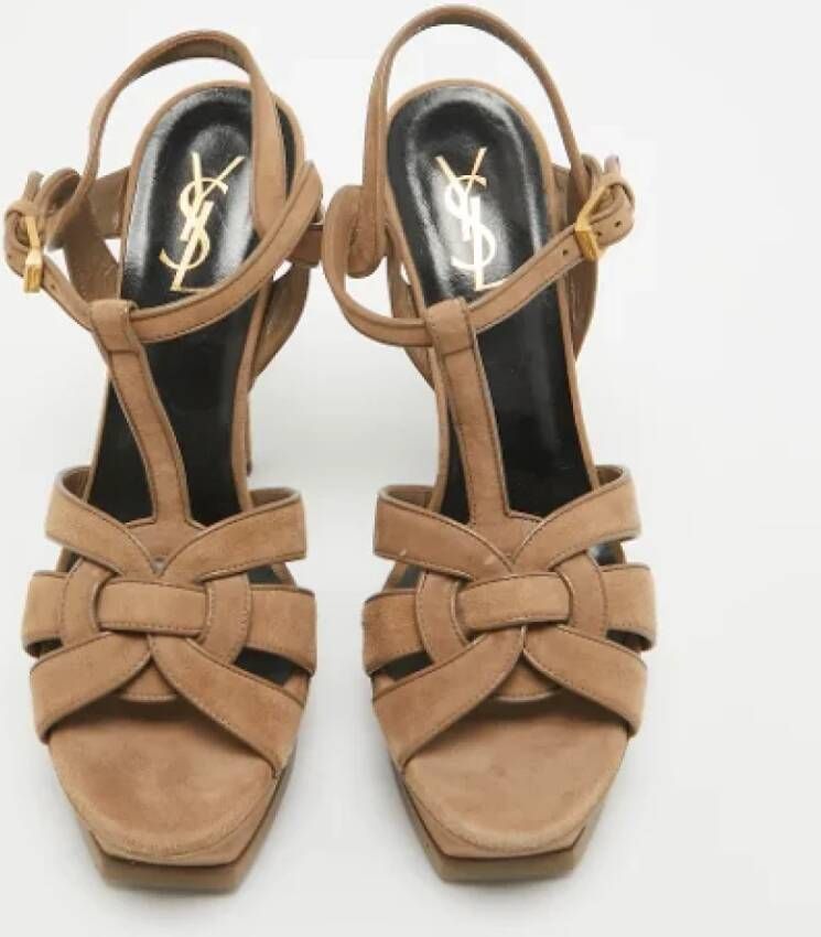 Yves Saint Laurent Vintage Pre-owned Suede sandals Brown Dames