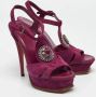 Yves Saint Laurent Vintage Pre-owned Suede sandals Purple Dames - Thumbnail 4