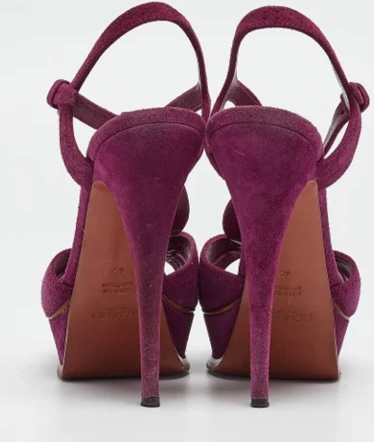 Yves Saint Laurent Vintage Pre-owned Suede sandals Purple Dames