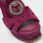 Yves Saint Laurent Vintage Pre-owned Suede sandals Purple Dames - Thumbnail 7