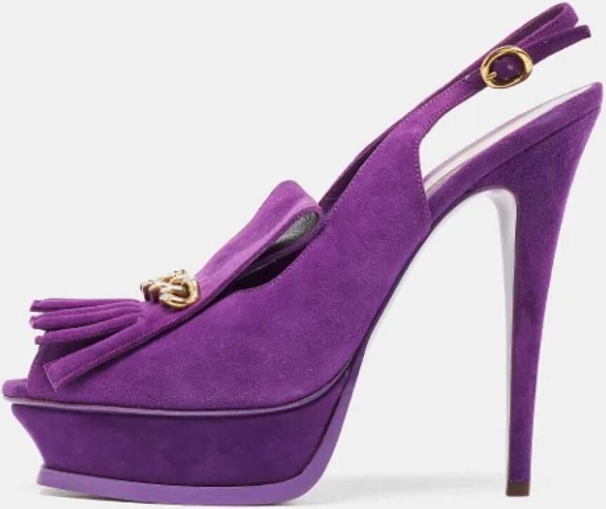 Yves Saint Laurent Vintage Pre-owned Suede sandals Purple Dames