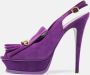 Yves Saint Laurent Vintage Pre-owned Suede sandals Purple Dames - Thumbnail 2