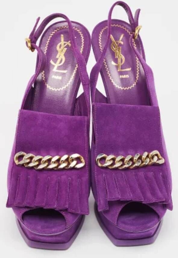 Yves Saint Laurent Vintage Pre-owned Suede sandals Purple Dames