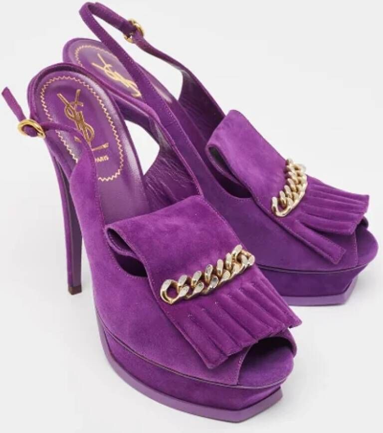 Yves Saint Laurent Vintage Pre-owned Suede sandals Purple Dames