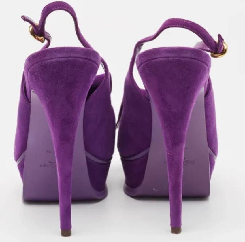 Yves Saint Laurent Vintage Pre-owned Suede sandals Purple Dames