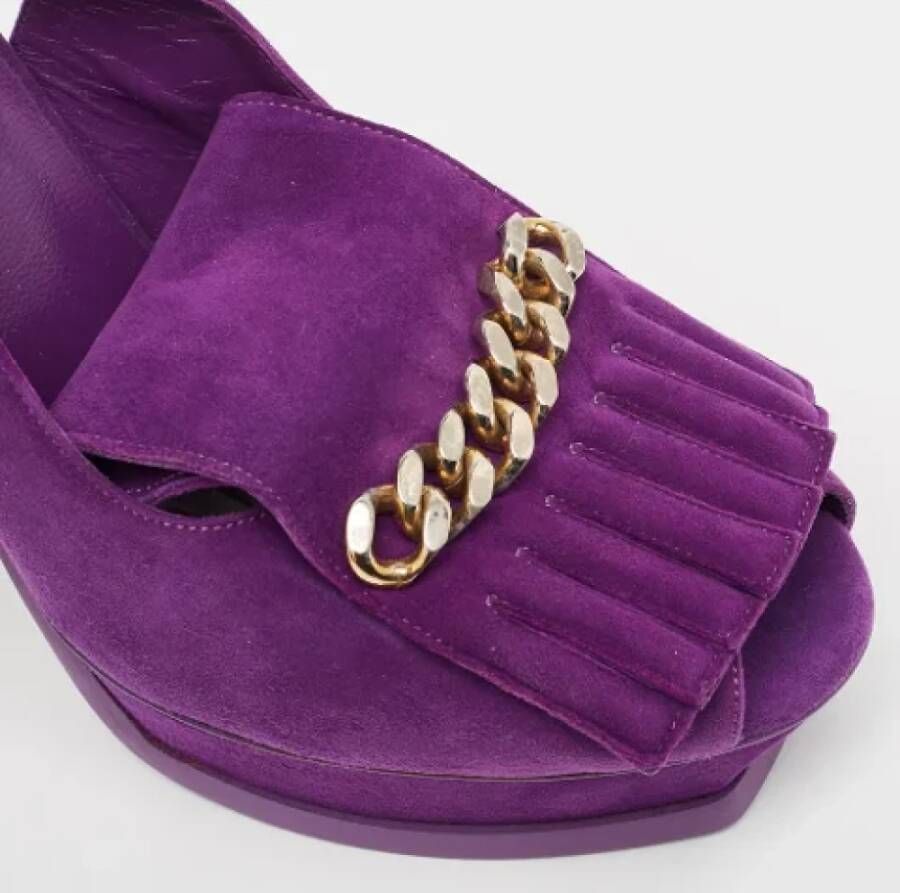 Yves Saint Laurent Vintage Pre-owned Suede sandals Purple Dames