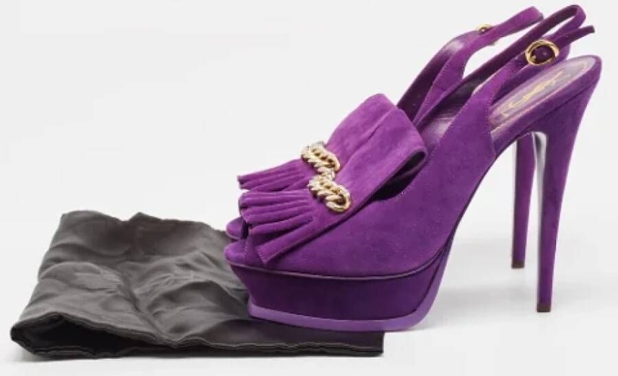 Yves Saint Laurent Vintage Pre-owned Suede sandals Purple Dames