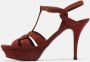 Yves Saint Laurent Vintage Pre-owned Suede sandals Red Dames - Thumbnail 2