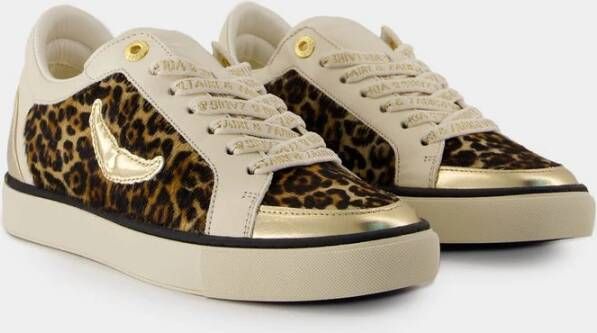 Zadig & Voltaire Gedrukt Leren Fly On Sneakers Brown Dames