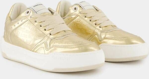 Zadig & Voltaire Gouden Leren Wings Sneakers Yellow Dames