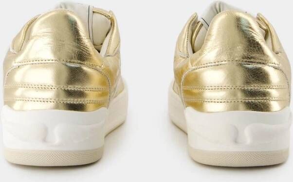 Zadig & Voltaire Gouden Leren Wings Sneakers Yellow Dames