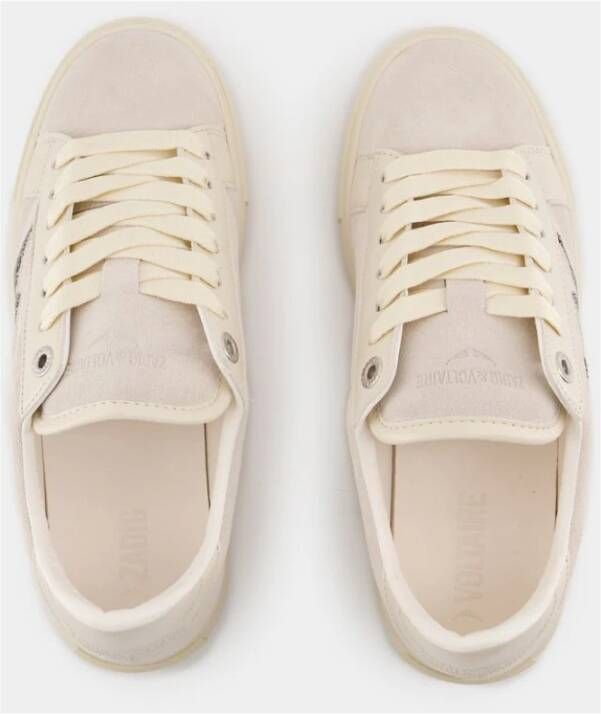 Zadig & Voltaire Witte Flash Chunky Leren Sneakers Beige Dames