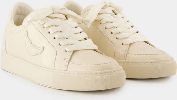 Zadig & Voltaire Witte Leren Fly On Sneakers White Dames