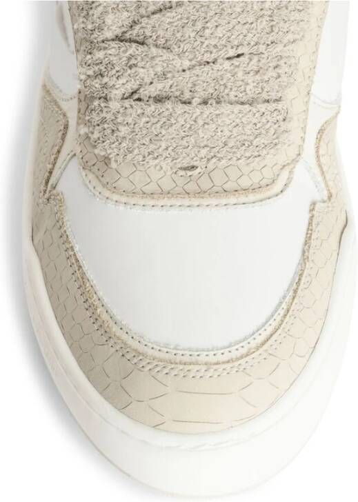 Zadig & Voltaire Witte Leren Sneakers met Vleugelmotief Beige Dames