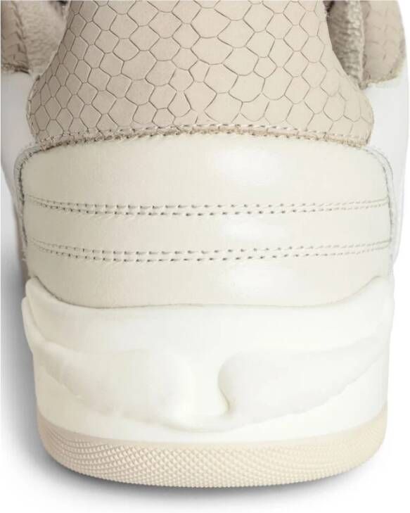 Zadig & Voltaire Witte Leren Sneakers met Vleugelmotief Beige Dames