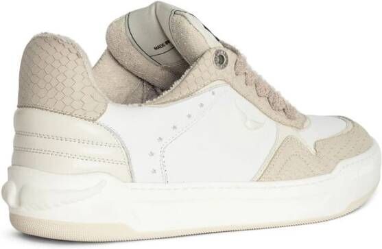 Zadig & Voltaire Witte Leren Sneakers met Vleugelmotief Beige Dames