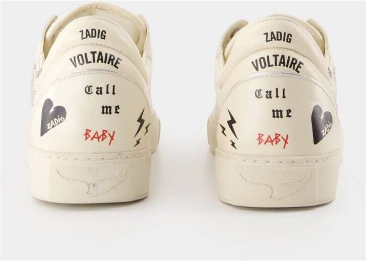 Zadig & Voltaire Zilver Leren Fly On Sneakers Multicolor Dames