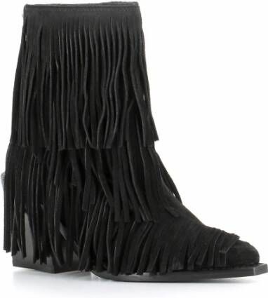 Zadig & Voltaire Zwarte Suède Franje Laarzen Black Dames