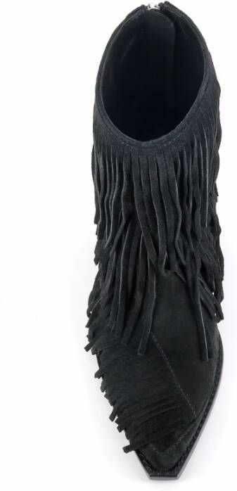 Zadig & Voltaire Zwarte Suède Franje Laarzen Black Dames