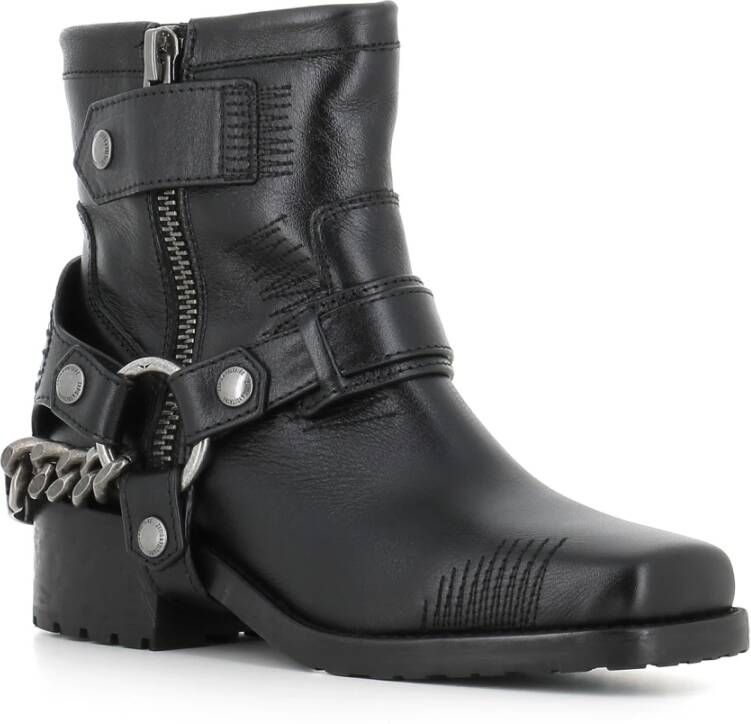 Zadig & Voltaire Zwarte vierkante neus laarzen Black Dames