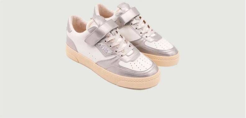 Zéro cent cinq Zilver Metallic Leren Sneakers Gray Dames