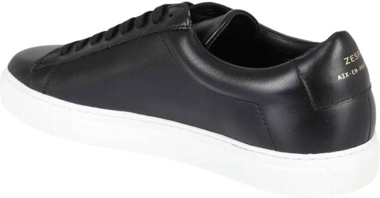 Zespà Nappa Leren Sneakers Black Heren