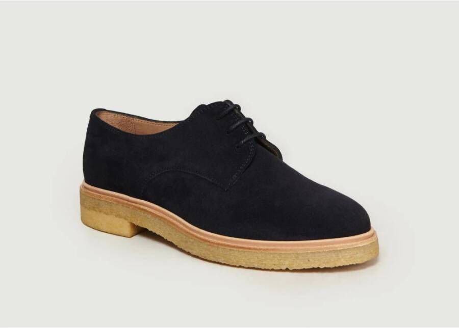 Zespà Navy Blauwe Suède Derbies Blue Dames