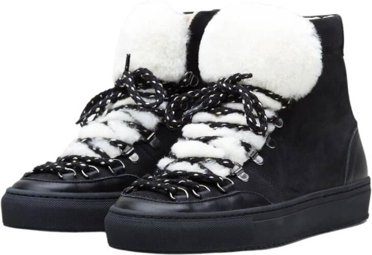 Zespà Zsp2.mt nubuck en faux-fur hoge sneakers Zwart Dames