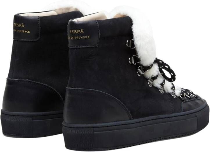 Zespà Zsp2.mt nubuck en faux-fur hoge sneakers Zwart Dames