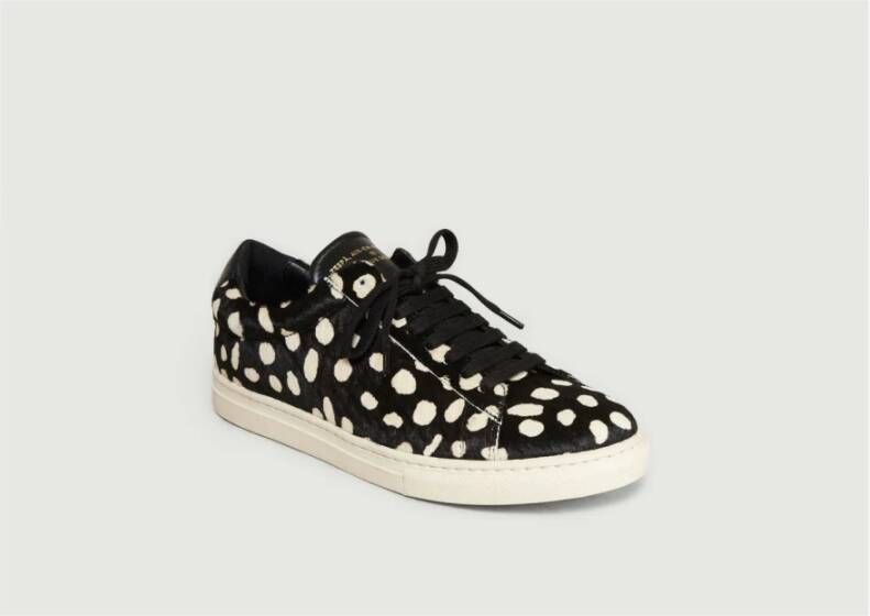 Zespà Zwart & Wit Pony Haar Sneakers Black Dames