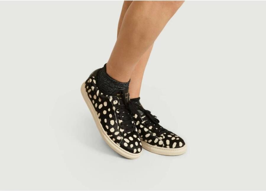 Zespà Zwart & Wit Pony Haar Sneakers Black Dames