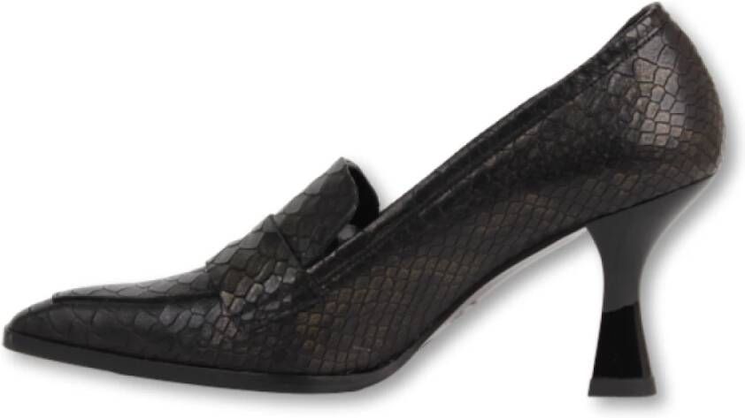 Zinda Elegante Loafer-Geïnspireerde Zwarte Leren Pumps Black Dames