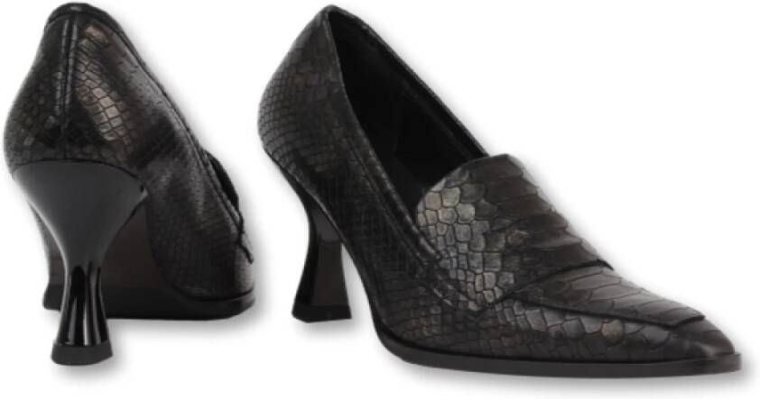 Zinda Elegante Loafer-Geïnspireerde Zwarte Leren Pumps Black Dames