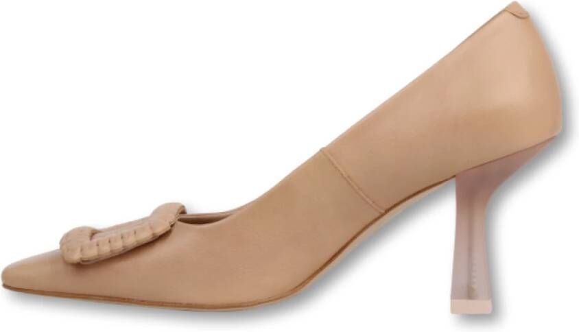 Zinda Leren Pump Klassieke Schoonheid Beige Dames