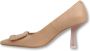 Zinda Leren Pump Klassieke Schoonheid Beige Dames - Thumbnail 2