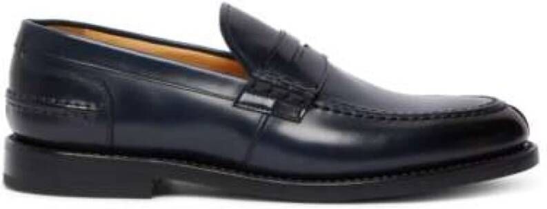 Fabi Blauwe Leren College Loafer Flex Goodyear Blue Heren