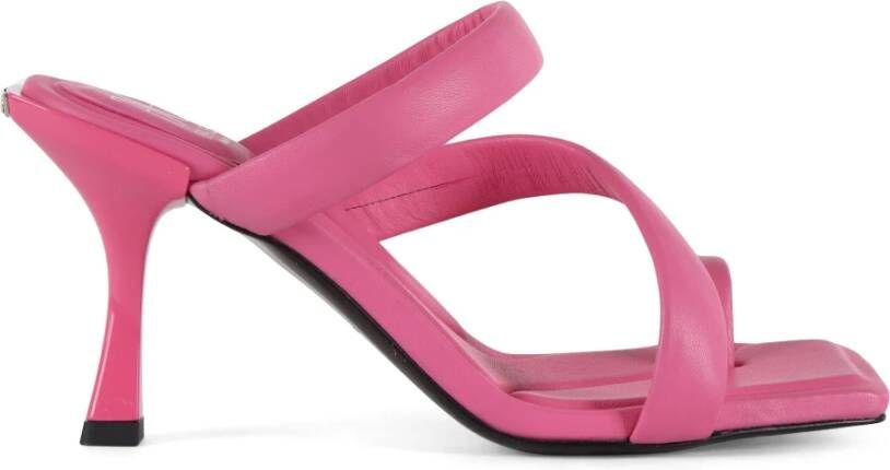 Fabi Leren hoge hak sandalen Pink Dames