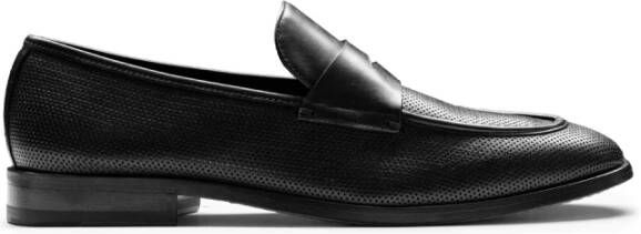 Fabi Zwarte leren formele loafers Black Heren