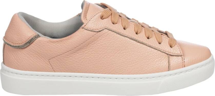 Fabiana Filippi Iconische Leren Sneakers met Briljant Detail Pink Dames