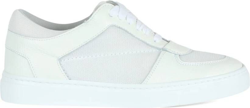 Fabiana Filippi Leren en stoffen sneakers White Dames