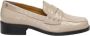 Fabienne Chapot Beige Loafers met Croco Textuur en Studs Beige Dames - Thumbnail 1