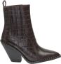 Fabienne Chapot Bruine Croc Enkellaarzen met Gouden Studs Brown Dames - Thumbnail 1