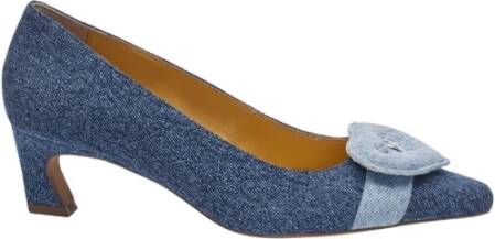 Fabienne Chapot Hart Gesp Denim Pumps Blue Dames